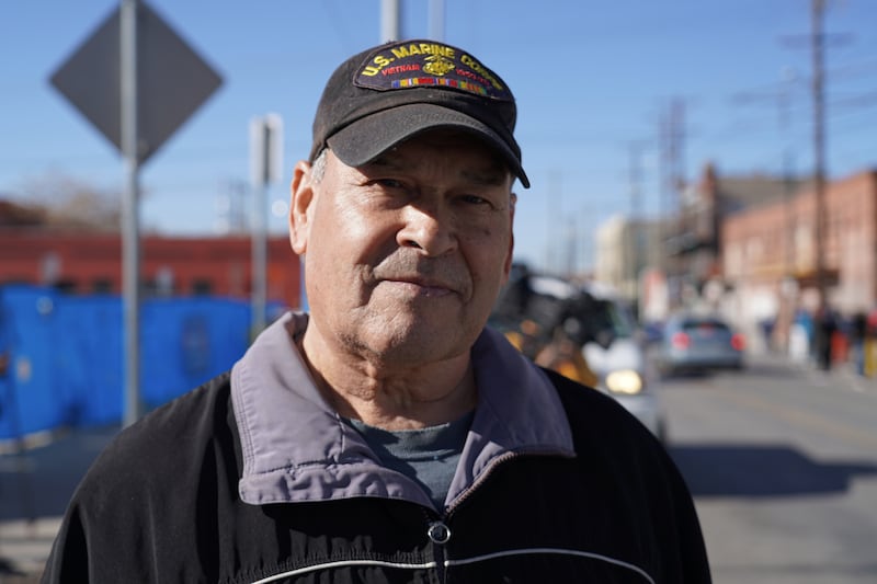 Marine Corps veteran Joe Barraza said he was frustrated by Mr Biden's handling of the border crisis. Willy Lowry / The National