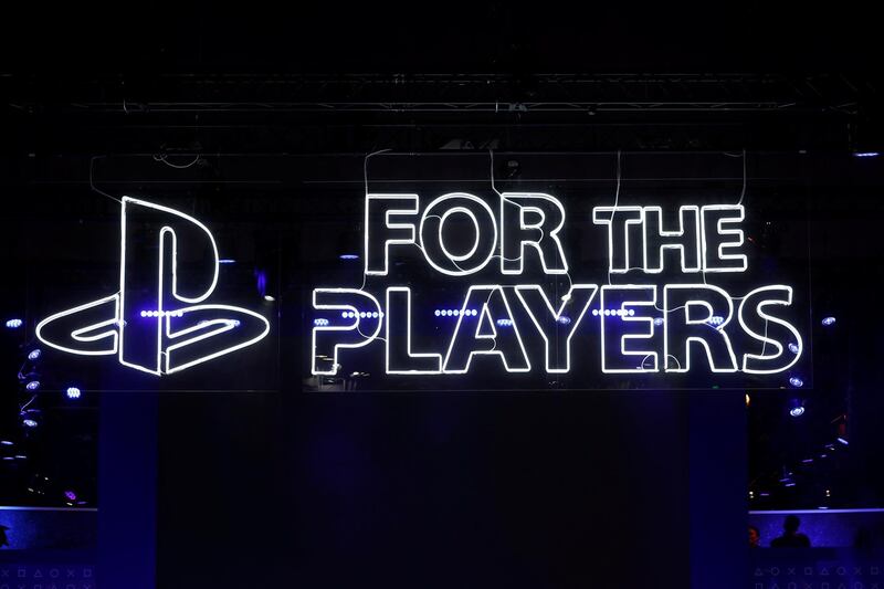 The Sony Playstation logo is seen at the Paris Games Week (PGW), a trade fair for video games in Paris, France, October 25, 2018. REUTERS/Benoit Tessier