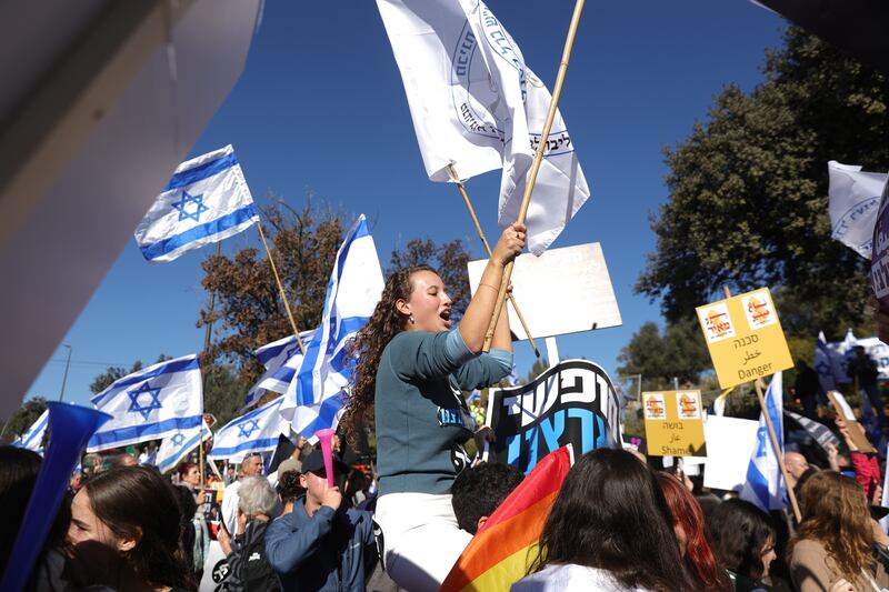 Israelis protest against the new government. EPA