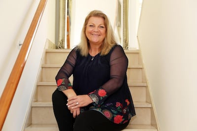 DUBAI, UNITED ARAB EMIRATES , May 12 – 2020 :- Sonja Jayne Salmon founder of the Big Fish Comedy at her villa in the Arabian Ranches in Dubai. (Pawan Singh / The National) For Business. Story by David