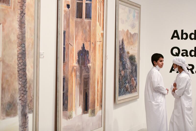 Artworks by Abdul Qader Al Rais are on show