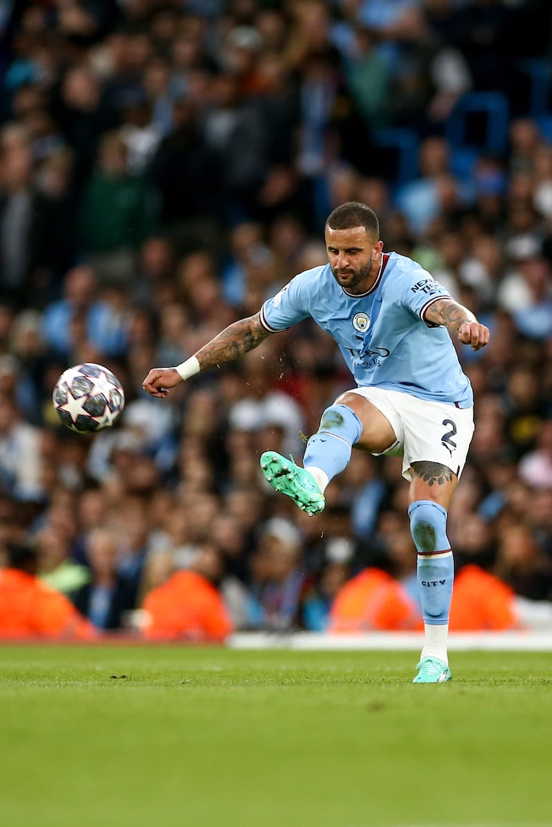 Kyle Walker - 8. Had the upper hand in the highly anticipated battle with Vinicius on the right flank. Showed excellent pace to get back and make a remarkable recovery tackle with through on goal on the half hour.  EPA 