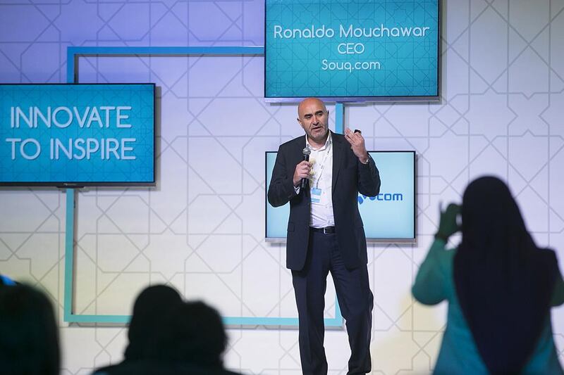 Ronaldo Mouchawar, the chief executive of souq.com, speaks at the Innovation Conference.
