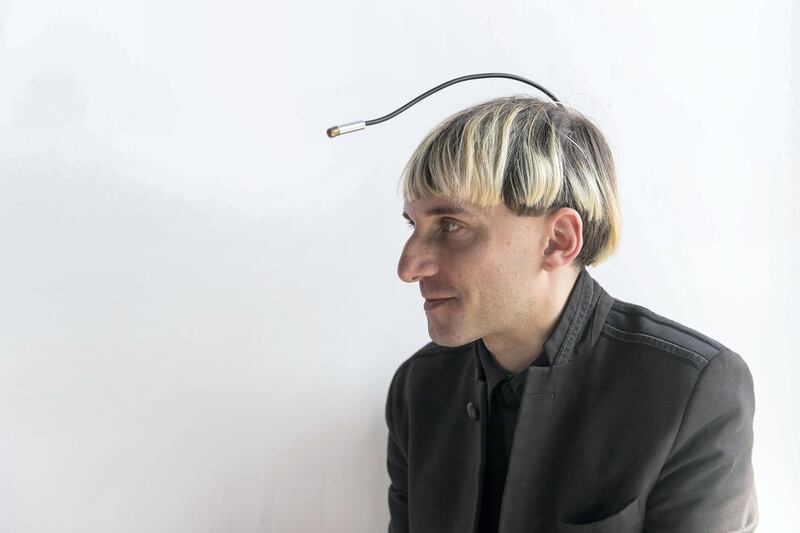 DUBAI, UNITED ARAB EMIRATES - Feb 11, 2018.

Neil Harbisson, the world's first legally recognized cyborg, has an antenna implanted into his skull that gives him access to something he was born without: the ability to perceive color.

The implant is being exhibited at "You Are Light" exhibit by Mohammed Bin Rashed Centre for Government Initiation, showing at World Government Summit 2018.

(Photo: Reem Mohammed/ The National)

Reporter: 
Section: NA