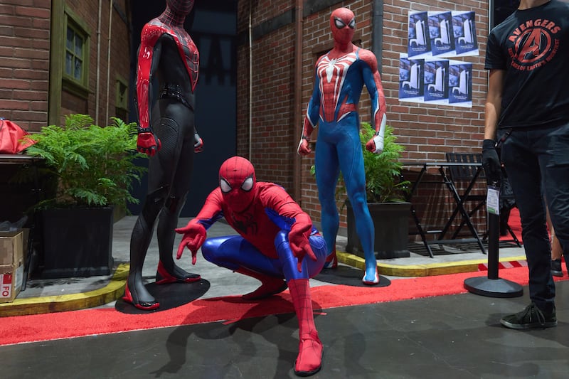 Spider-Man cast his web over the event. EPA 
