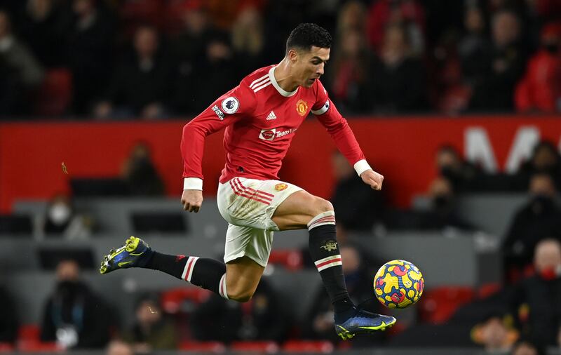 Manchester United's Cristiano Ronaldo during the Premier League match against Wolverhampton Wanderers at Old Trafford on Monday, January 3. Getty