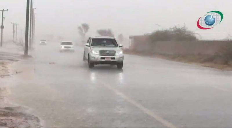 Rain has been falling heavily over Al Ain.Courtesy NCMS
