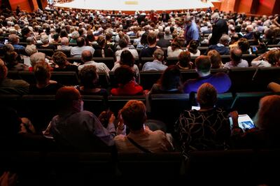 Members of the audience had to show proof of vaccination to attend the New York Philharmonic's first concert after its reopening at the Alice Tully Hall in New York, on September 17, 2021.  AFP