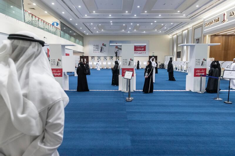 Early voting opened at nine election centres across the emirates to allow senior citizens, disabled people and those unable to vote on Saturday, to cast their ballots. Antonie Robertson / The National