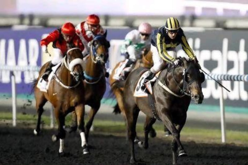 Krypton Factor charges to the wire to win the the Dubai Golden Shaheen at the Dubai World Cup.