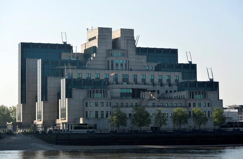 FILE PHOTO: The MI6 Vauxhall Cross building raises the Rainbow Flag to mark its support for the International Day Against Homophobia, Transphobia and Biphobia in London, Britain, May 17, 2016. REUTERS/Hannah McKay/File Photo