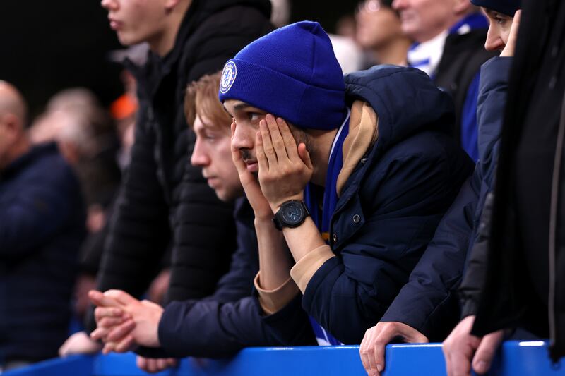 A Chelsea fan at Stamford Bridge on Sunday. Getty Images