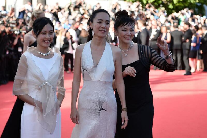 Japanese actress Jun Yoshinaga, Japanese director Naomi Kawase and Japanese actress Miyuki Matsuda. AFP