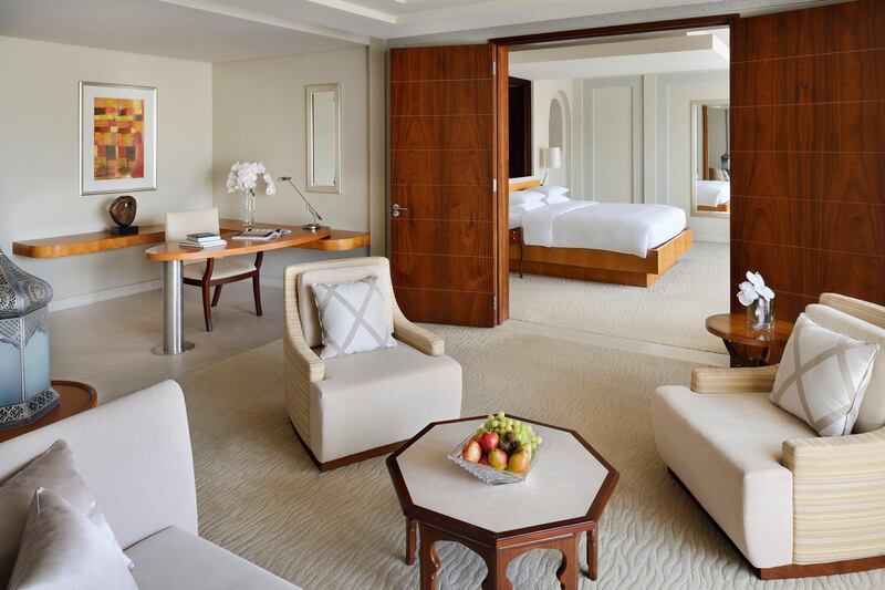 Park Suite Living Room at Park Hyatt Dubai. Courtesy Park Hyatt Dubai
