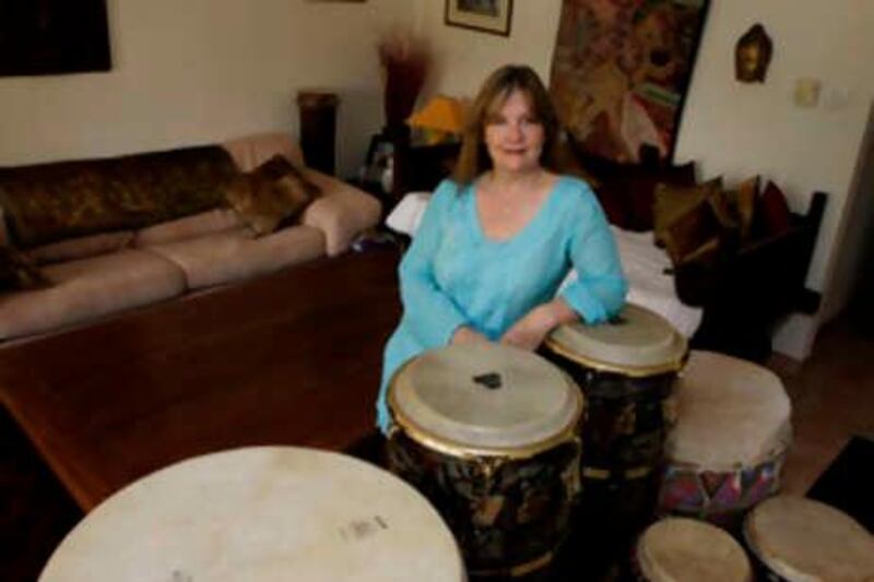 Dubai, 11th April 2010.  Julie-Anne Odell (Managing Director-Dubai Drums) at her residence.  (Jeffrey E Biteng / The National)