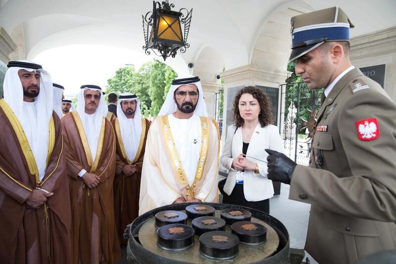 Sheikh Mohammed bin Rashid visited Poland to strengthen relations between the UAE and Warsaw in the wake of the country’s recent presidential election. Wam