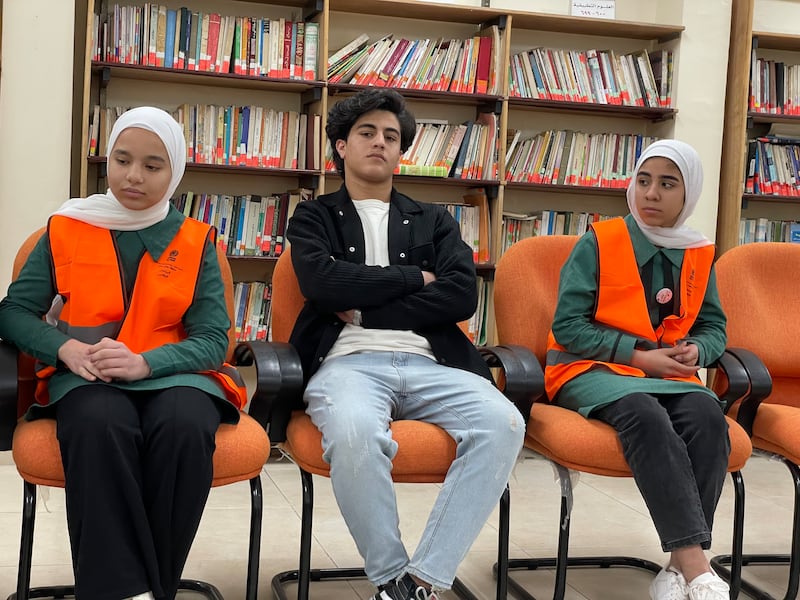 Pupils' representatives at the UNRWA school