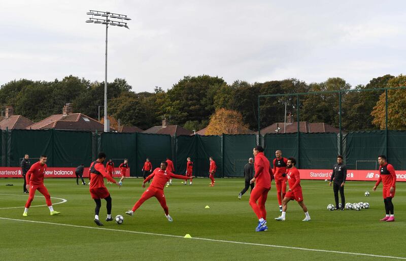 Liverpool training at Melwood. AFP