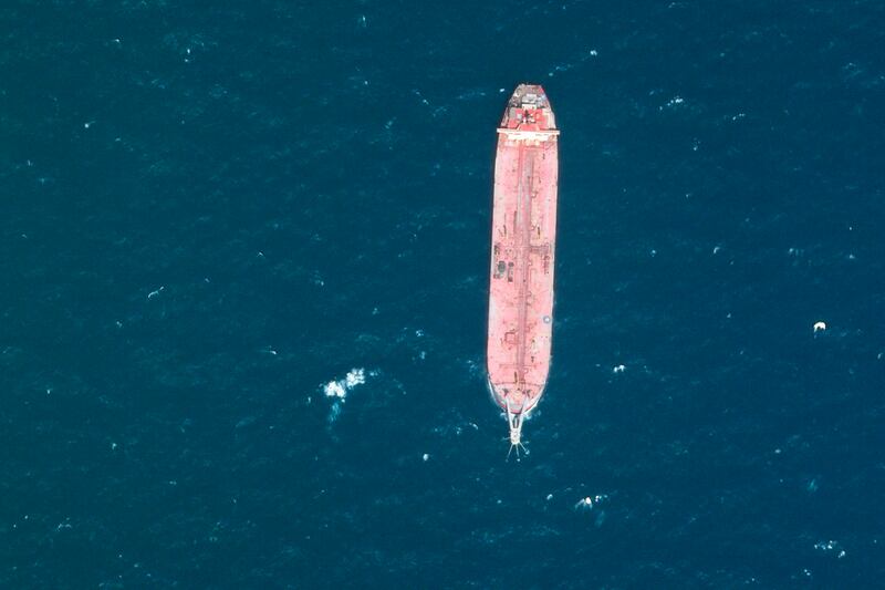 This satellite image shows 'FSO Safer' in the Red Sea off the coast of Yemen on January 9. AP