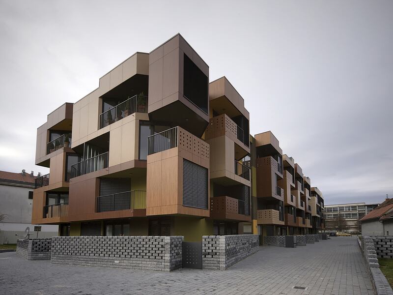 Tetris Apartments in Slovenia. Photo: OFIS Architects