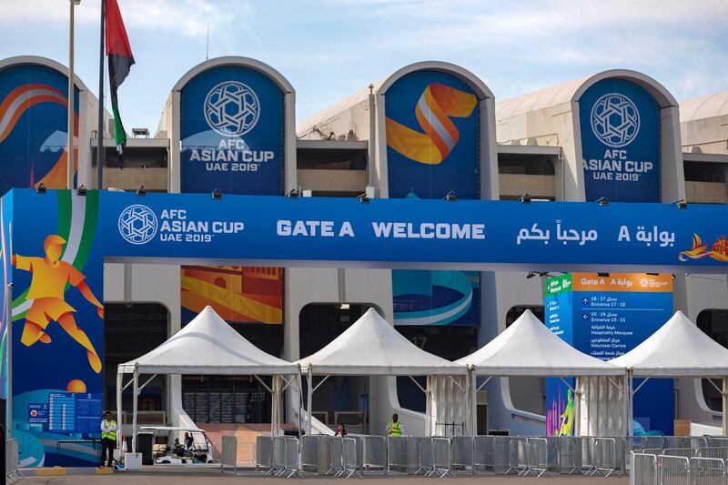 Abu Dhabi, United Arab Emirates - January 03, 2019: Standalone. Pictures of Zayed Sports City Stadium before the Asian Cup takes place. Thursday, January 3rd, 2019 in Zayed Sports City, Abu Dhabi. Chris Whiteoak/The National