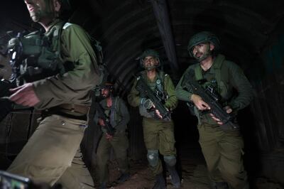 Israeli army shows soldiers inside the Erez border crossing. EPA