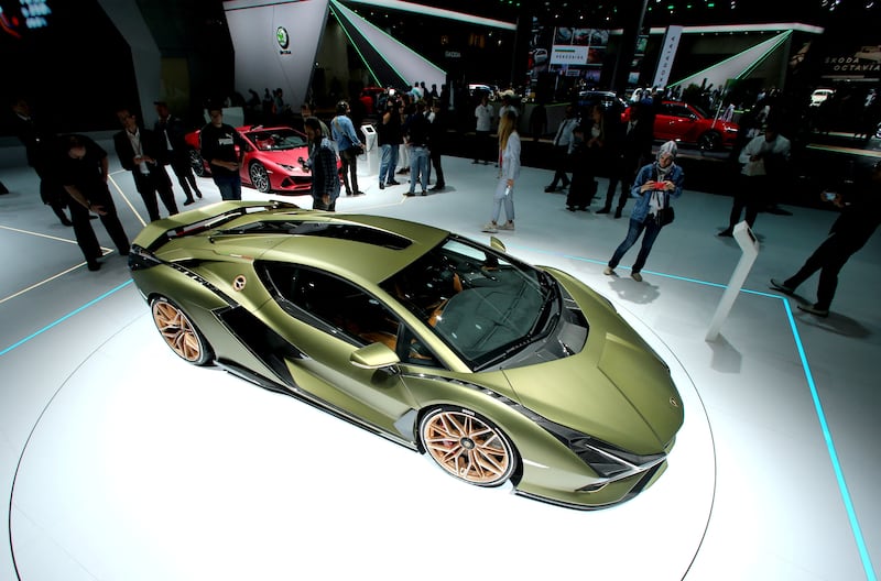 A Lamborghini Sian FKP37. Sales volume for this year was expected to be in line with last year's when the Italian brand shipped 8,405 cars. Reuters