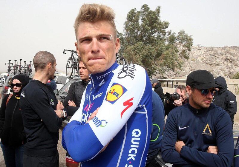 Dubai Tour leader Marcel Kittel prior to the start of Friday's Stage 4, which has been cancelled due to strong winds. Matteo Bazzi / AFP