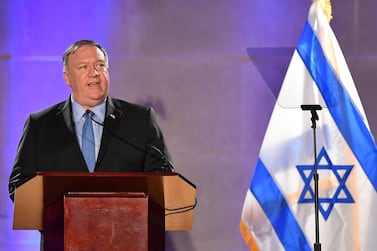US Secretary of State Mike Pompeo is visiting Israel in a show of support for the new coalition government. AFP