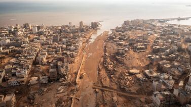 The aftermath of the floods in Derna, Libya, in September last year. Reuters