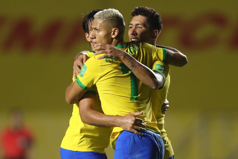 Roberto Firmino celebrates. Getty