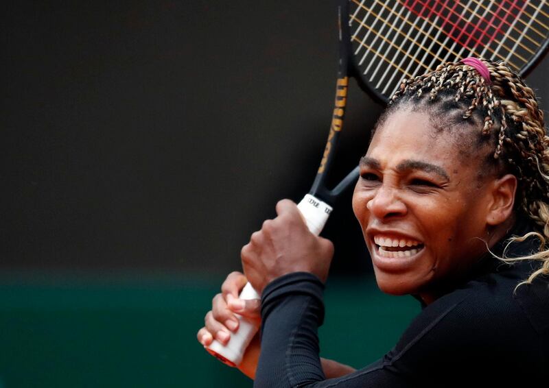 Serena Williams returns the ball against Kristie Ahn. Reuters