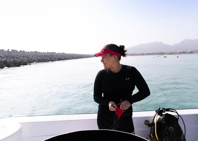 FUJAIRAH, UNITED ARAB EMIRATES. 3 AUGUST 2020. 
Tandi McRae, a teacher from New Zealand, volunteers.

The UAE is calling on more volunteer divers to help restore and replant coral reefs in the open waters of Fujairah.

Over the next five days, teams of volunteers will take fresh coral from Dibba Fujairah Port and replant it further out at sea, about 1km from Dibba Rock, a popular diving spot in the emirate.  

The campaign is part of an initiative by the Ministry of Climate Change and Environment and Fujairah Adventure Centre to help sustain and grow marine life in UAE waters.
(Photo: Reem Mohammed/The National)

Reporter:
Section: