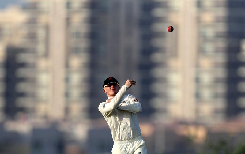 Abu Dhabi, United Arab Emirates - November 18, 2018: England's Dom Bess in the game between Pakistan A and the England Lions. Sunday the 18th of November 2018 at the Nursery Oval, Zayed cricket stadium, Abu Dhabi. Chris Whiteoak / The National