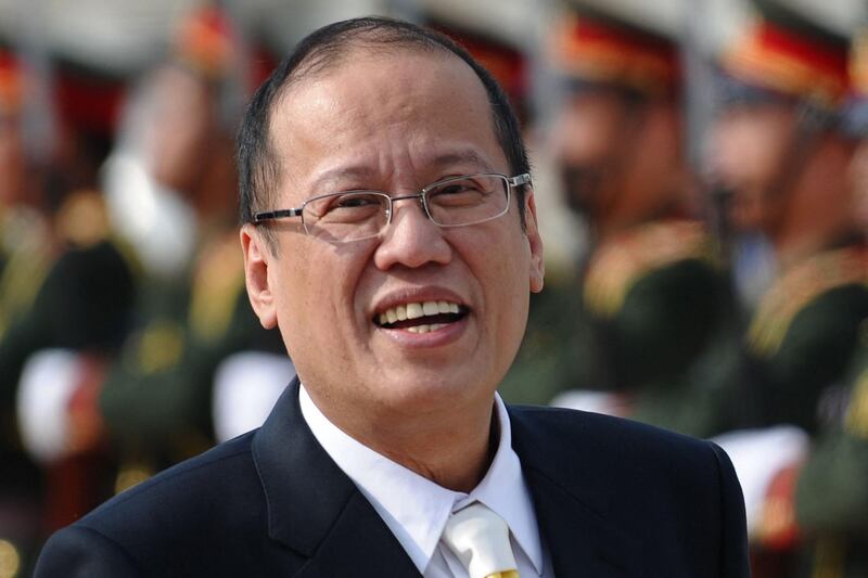 Philippines' president Benigno Aquino arrives at Wattay International Airport in Laos on his way to the ninth Asia-Europe summit in Vientiane, the Laotian capital, in November 2012. Aquino, nicknamed "Noynoy", followed an anti-corruption agenda and ushered in  economic reforms during his presidency from 2010 to 2016. He died on Thursday at the age of 61. AFP