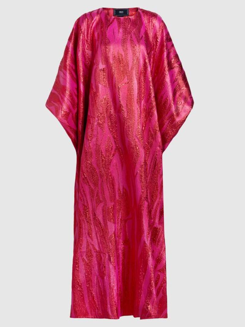 Pop of pink: metallic jacquard kaftan gown by Taller Marmo, Dh4,365. Courtesy The Modist