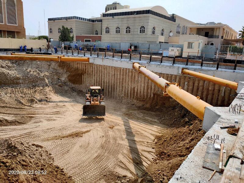 Construction of The Hindu Temple, Jebel Ali, June - August 2020. Courtesy Hindu Temple, Jebel Ali