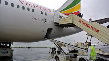 Ethiopian Airlines says new planes are painted with the name of their first destination after joining its fleet. AFP