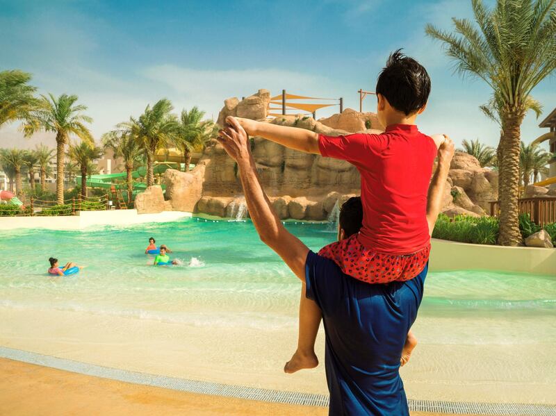 Visitors cool off at the Rum Wave pool. 