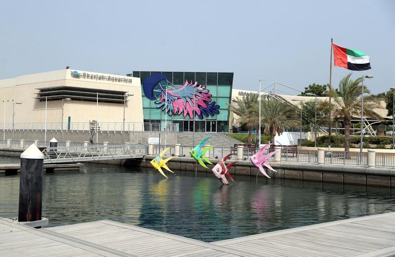 Dubai & Sharjah, United Arab Emirates - July 28, 2019: New Dubai-Sharjah commuter ferry is launched. Aquarium Marine Station in Sharjah. Sunday the 28th of July 2019. Chris Whiteoak / The National