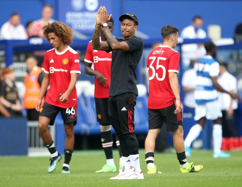 Manchester United's Jesse Lingard applauds  fans after the final whistle of the pre-season friendly against QPR.