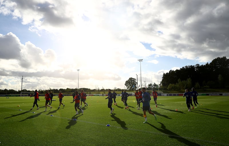 England players at training. Reuters