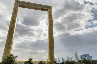Dubai, United Arab Emirates - January 4th, 2018: The Dubai frame with downtown in the background. Thursday, January 4th, 2018 at Dubai Frame, Dubai. Chris Whiteoak / The National