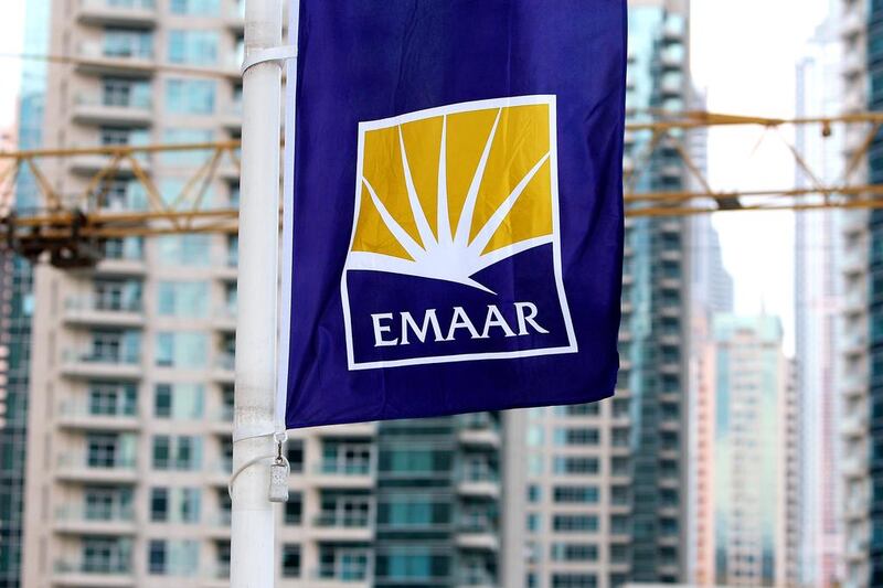 Emaar shares fell 5.3 per cent to close at Dh6.25, their lowest level since December 17. Pawan Singh / The National