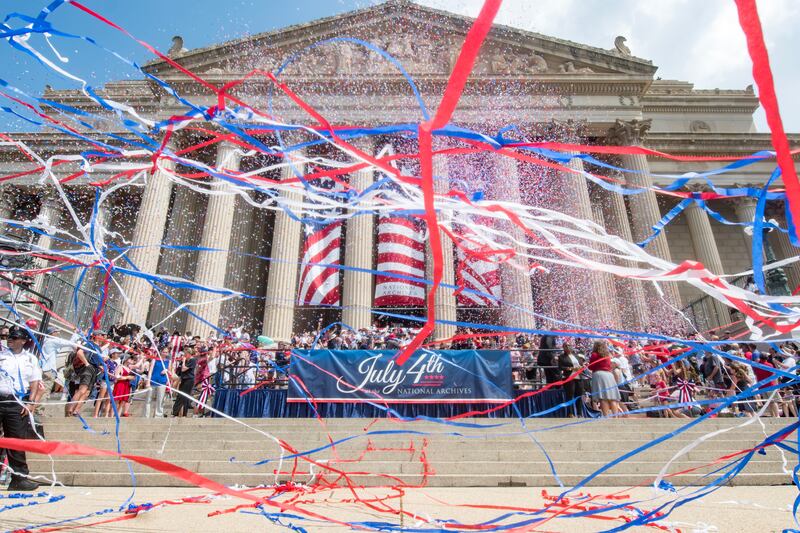 The National Archives celebrates Independence Day with musical performances, a dramatic reading of the Declaration of Independence, and history-related family activities on July 4, 2019 in Washington DC. NARA Photo by Ted Chaffman.