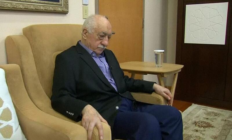 US-based cleric Fethullah Gulen, whose followers Turkey blames for a failed coup, pauses before speaking to journalists at his home in Saylorsburg, rural Pennsylvania, on July 16, 2016. Greg Savoy/Reuters TV