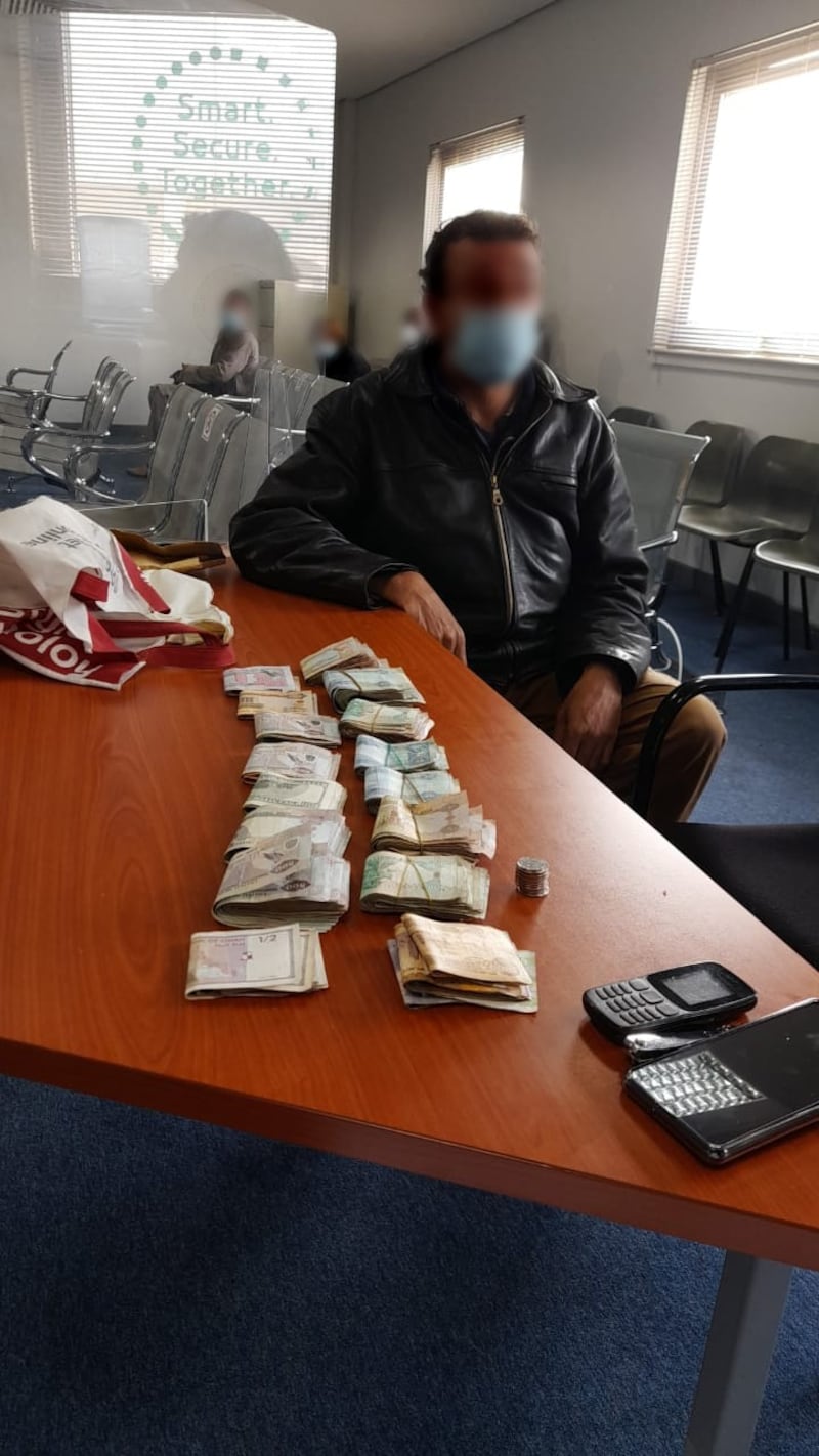 The man, whose identity was not revealed, had Dh40,000 in different currencies and denominations. Photo: Dubai Police