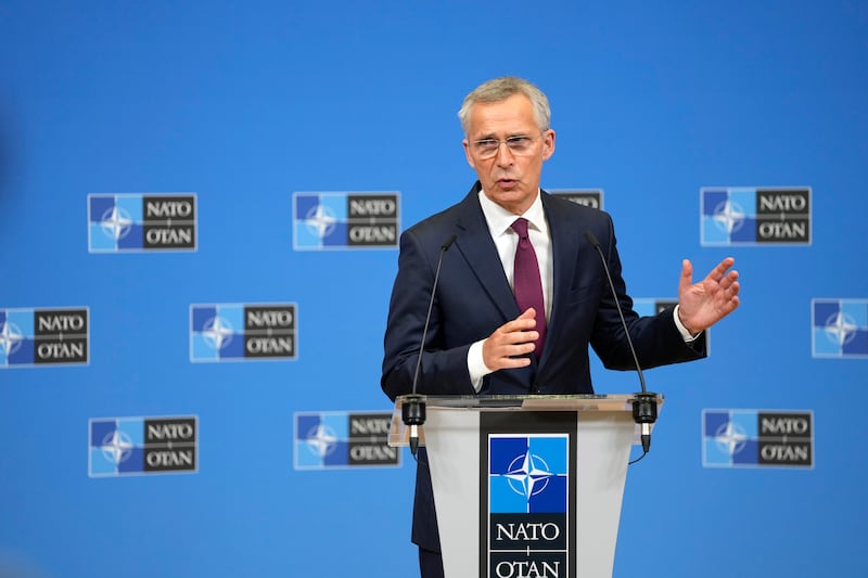 Nato Secretary General Jens Stoltenberg at Nato headquarters in Brussels yesterday. AP Photo