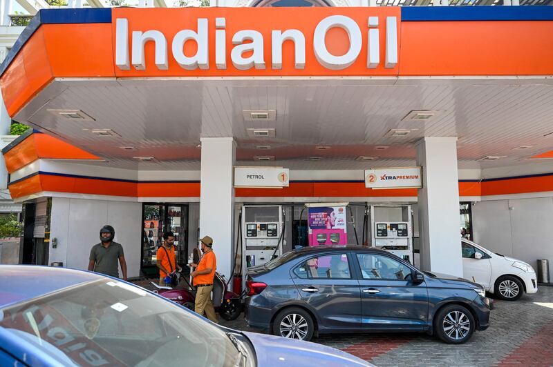 An Indian Oil fuel station in Mumbai. The state-run corporation bought three million barrels of oil from Russia last week to meet energy needs, an Indian government official said on Friday. AFP