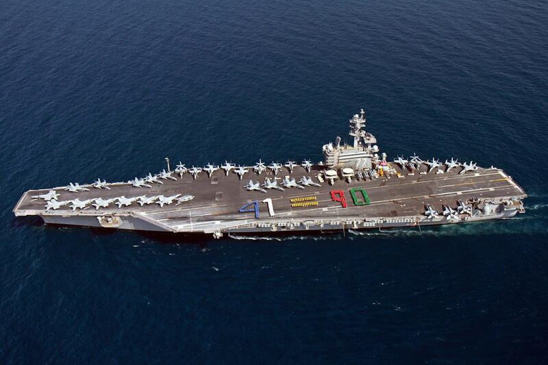 The USS George HW Bush sailing in the Arabian Sea in 2014. AFP